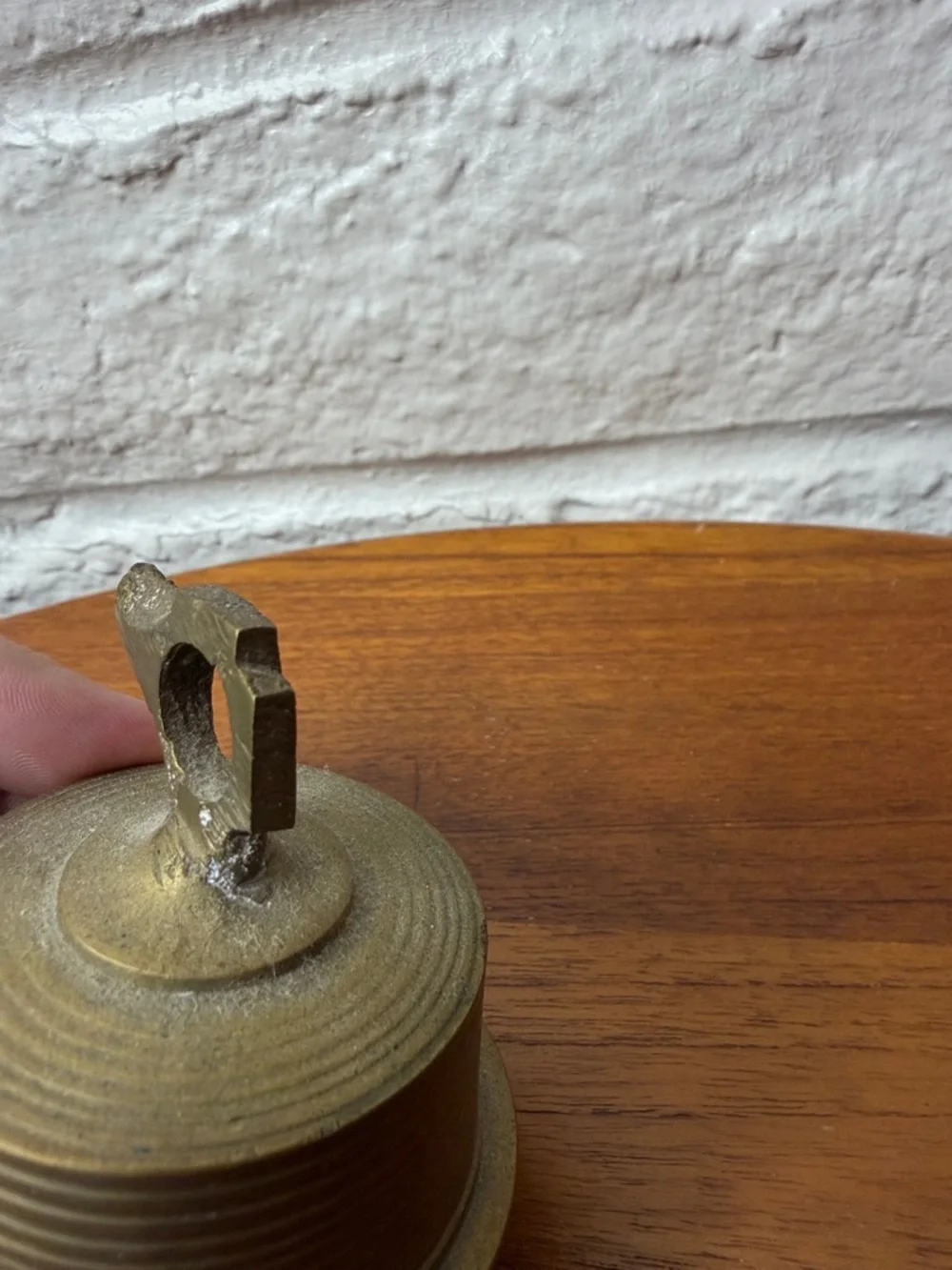 Vintage Elephant Claw Brass Bell Patina Damaged Top